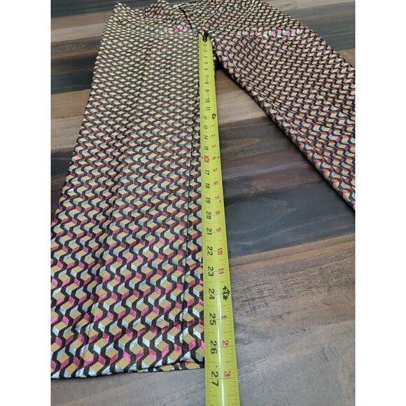 Anthropologie The Essential Slim Pants Metallic Geometric Print Colorful Size 6 - Picture 7 of 10